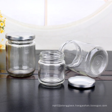 Wholesale wide mouth glass jar 100ml for pickle jam honey with metal lid
